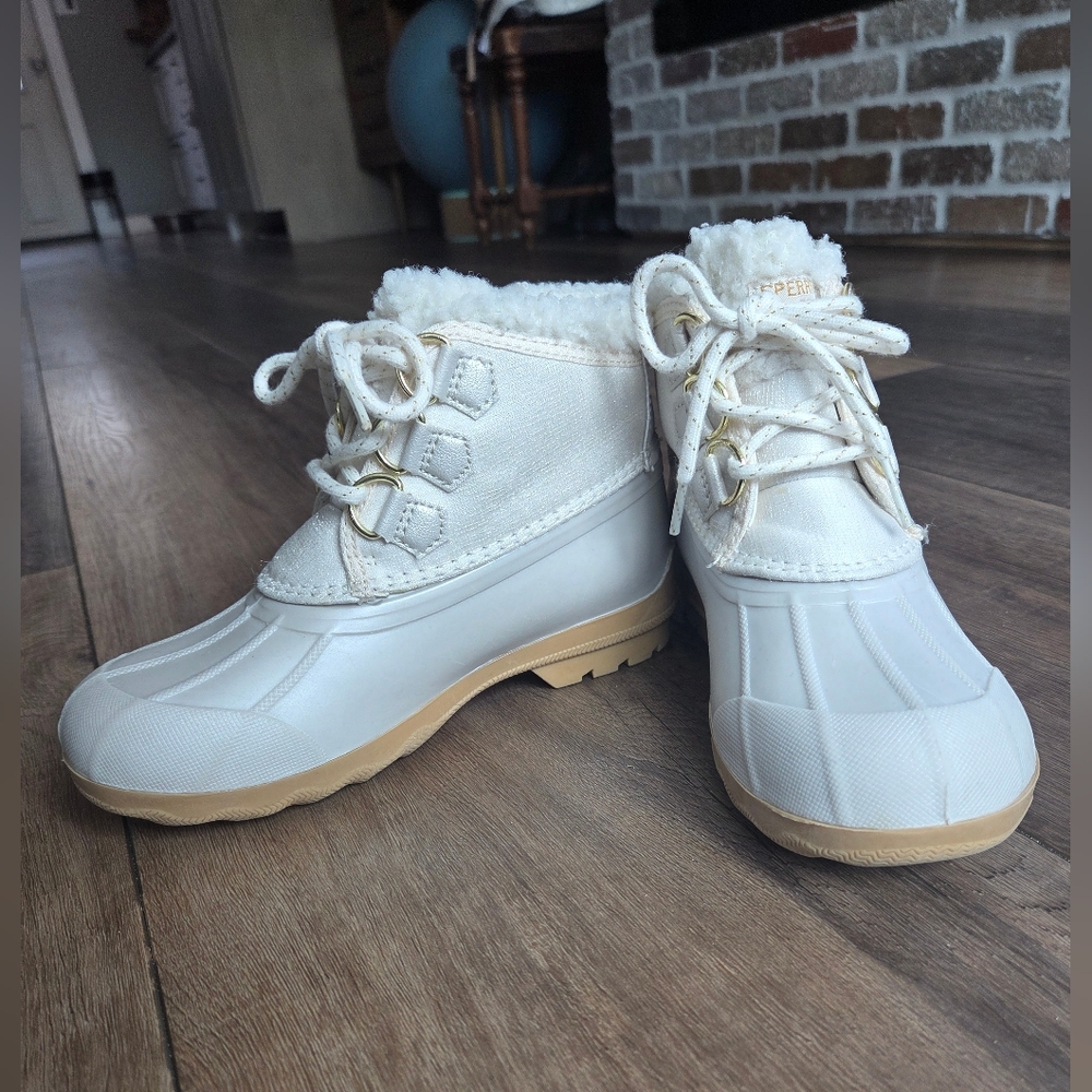 Sperry Kids' Port Alpine Gray And Cream Boots